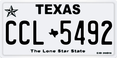 TX license plate CCL5492