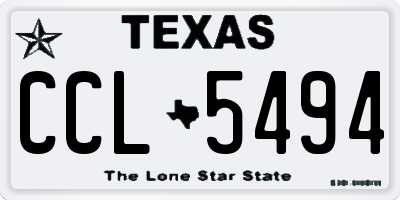 TX license plate CCL5494