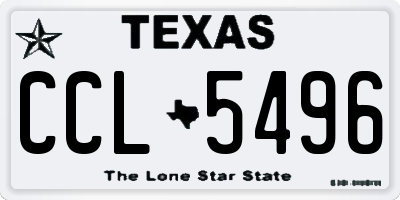 TX license plate CCL5496