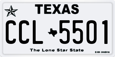 TX license plate CCL5501