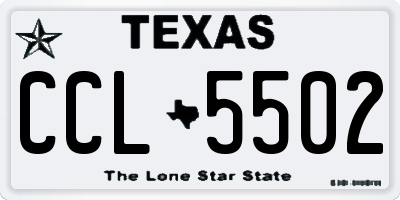 TX license plate CCL5502