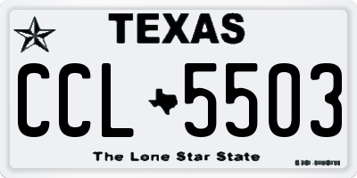 TX license plate CCL5503