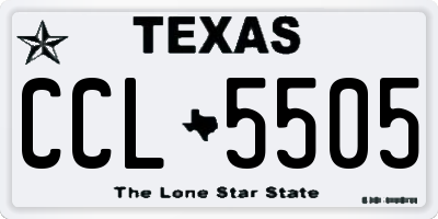 TX license plate CCL5505