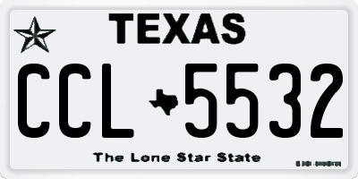 TX license plate CCL5532