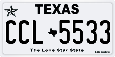 TX license plate CCL5533