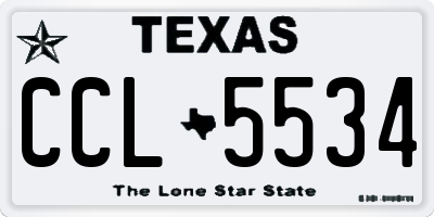 TX license plate CCL5534