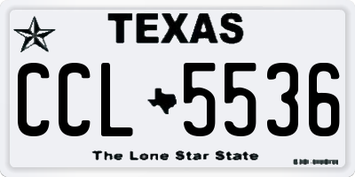 TX license plate CCL5536