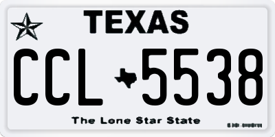 TX license plate CCL5538