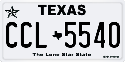 TX license plate CCL5540