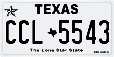 TX license plate CCL5543