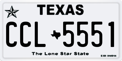 TX license plate CCL5551