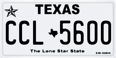 TX license plate CCL5600