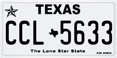 TX license plate CCL5633