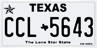 TX license plate CCL5643