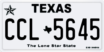 TX license plate CCL5645