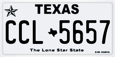 TX license plate CCL5657