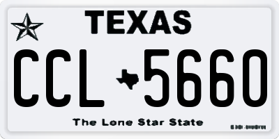 TX license plate CCL5660