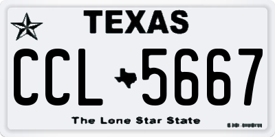 TX license plate CCL5667