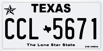 TX license plate CCL5671