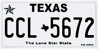 TX license plate CCL5672