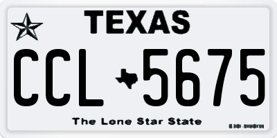 TX license plate CCL5675