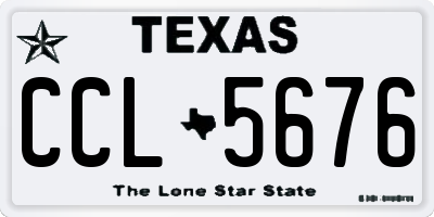 TX license plate CCL5676