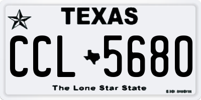 TX license plate CCL5680