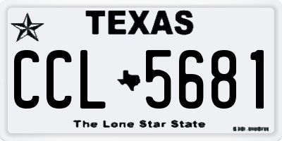 TX license plate CCL5681