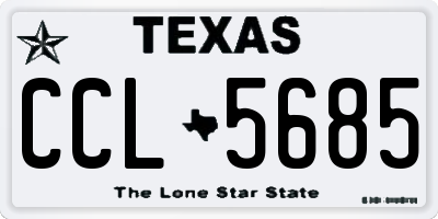 TX license plate CCL5685