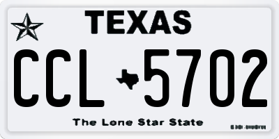 TX license plate CCL5702