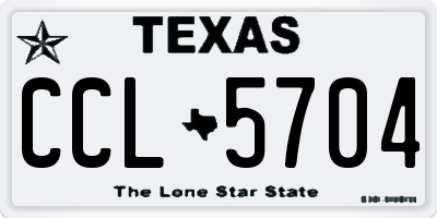TX license plate CCL5704