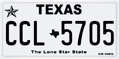 TX license plate CCL5705