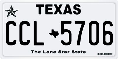 TX license plate CCL5706