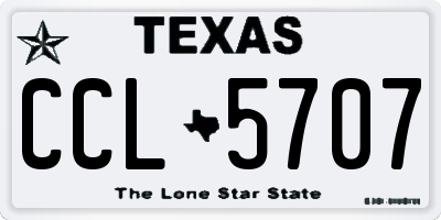 TX license plate CCL5707