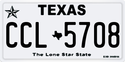 TX license plate CCL5708