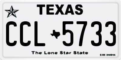 TX license plate CCL5733