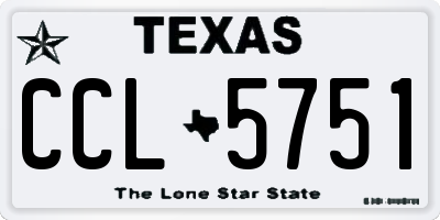 TX license plate CCL5751