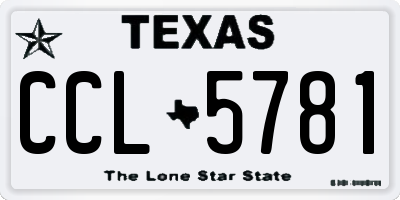 TX license plate CCL5781