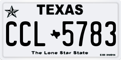 TX license plate CCL5783