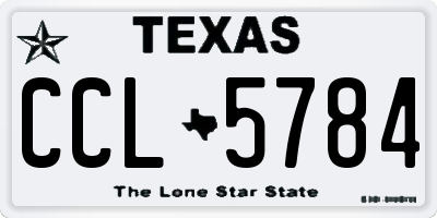 TX license plate CCL5784