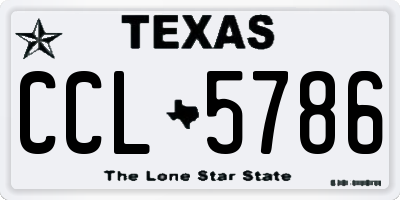 TX license plate CCL5786
