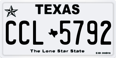 TX license plate CCL5792