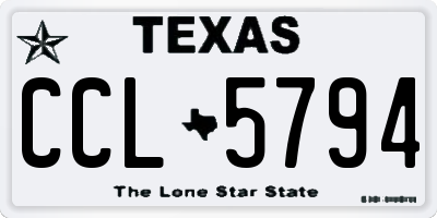 TX license plate CCL5794