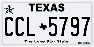 TX license plate CCL5797