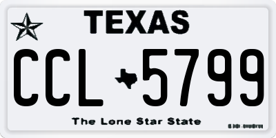 TX license plate CCL5799