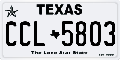 TX license plate CCL5803