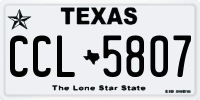 TX license plate CCL5807