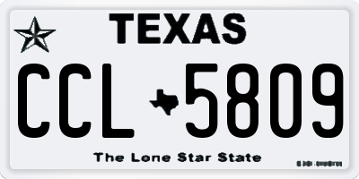 TX license plate CCL5809