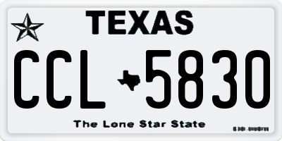 TX license plate CCL5830