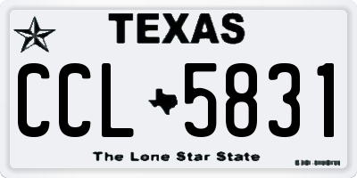 TX license plate CCL5831